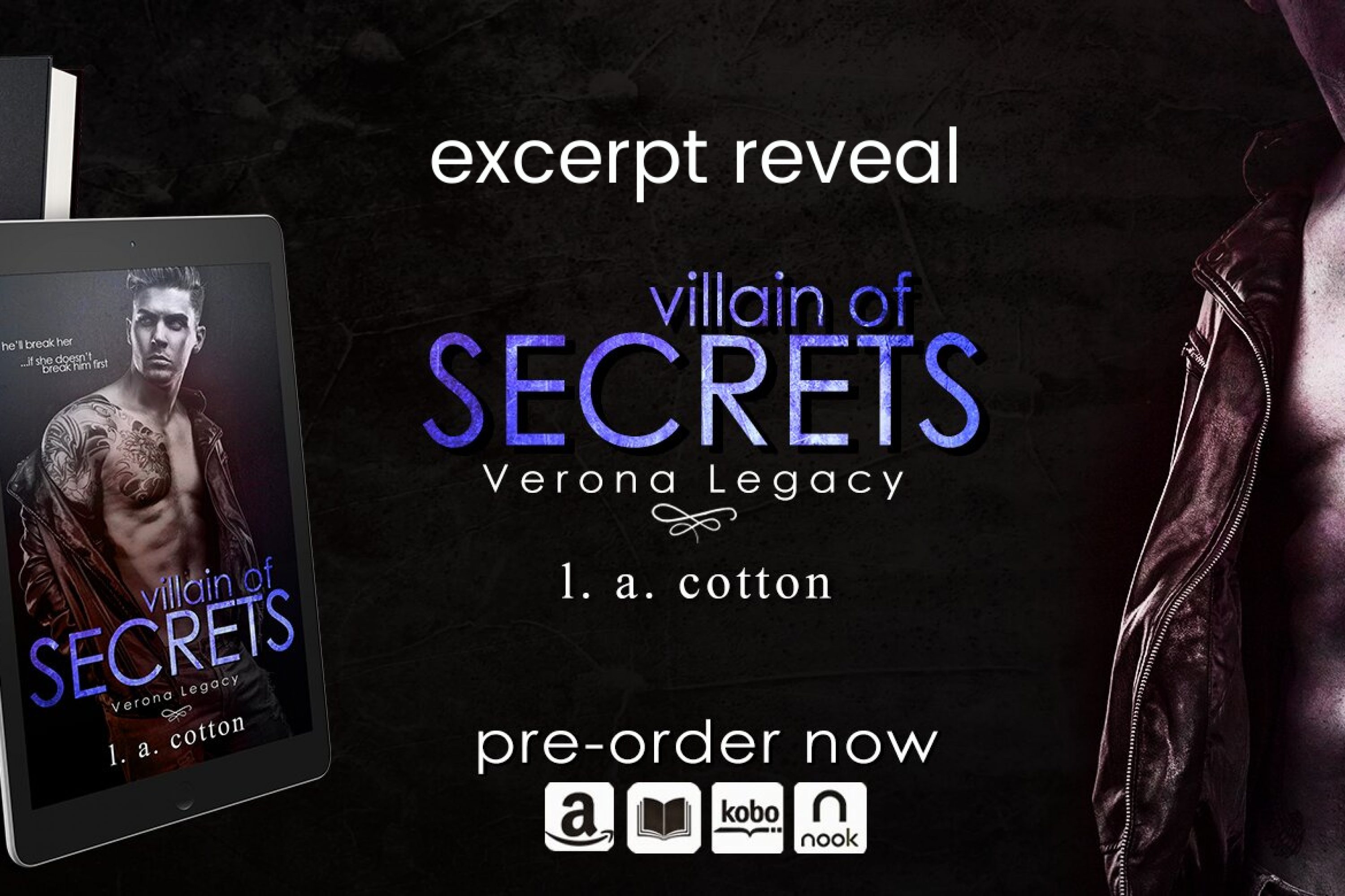Excerpt Reveal: Villain of Secrets by L. A. Cotton
